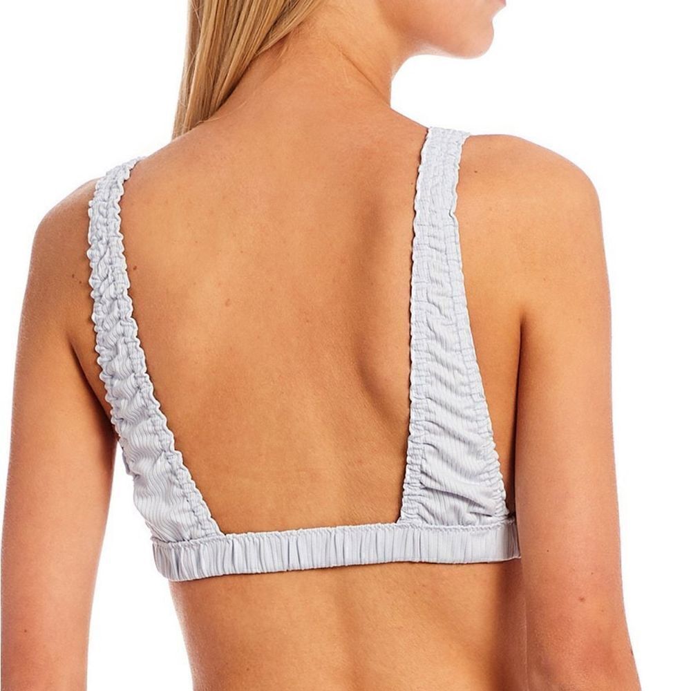 Free People Wait And See Ribbed Unlined Square Back Bralette Light blue XS - Picture 2 of 4